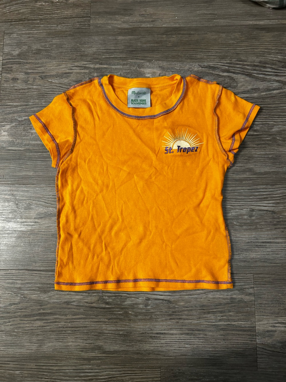 Madewell St. Tropez Orange Graphic Tee